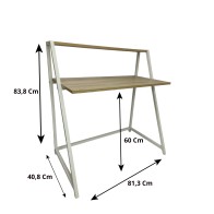 SALDO - Mesa auxiliar - infantil estructura metalica y madera color cambria 83x81x40